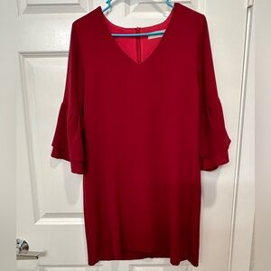 Elegant Red V-Neck Dress